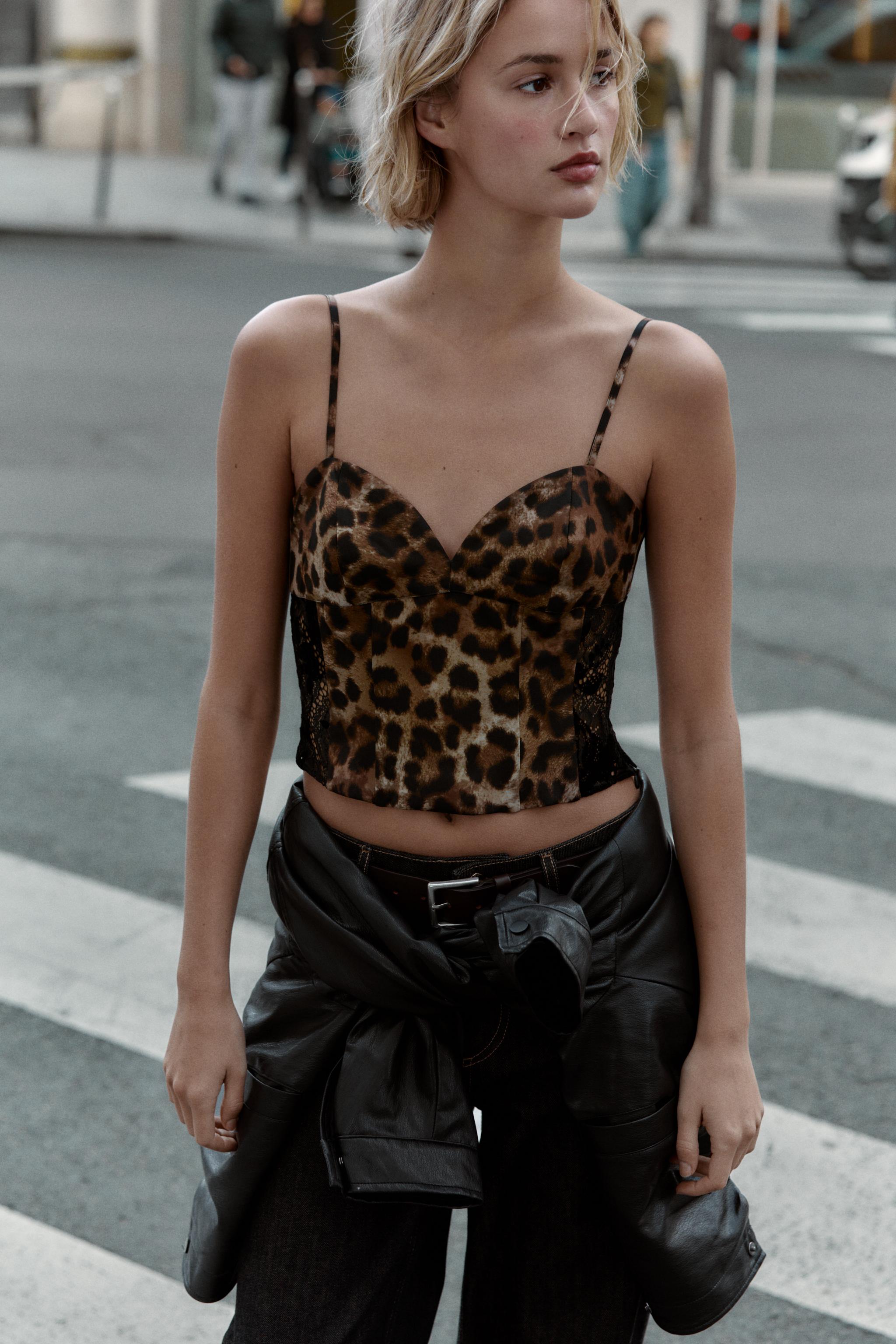 ANIMAL PRINT LACE TOP